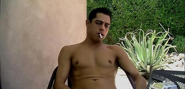  Bobby Hart strokes his tool and smokes a pack in bed